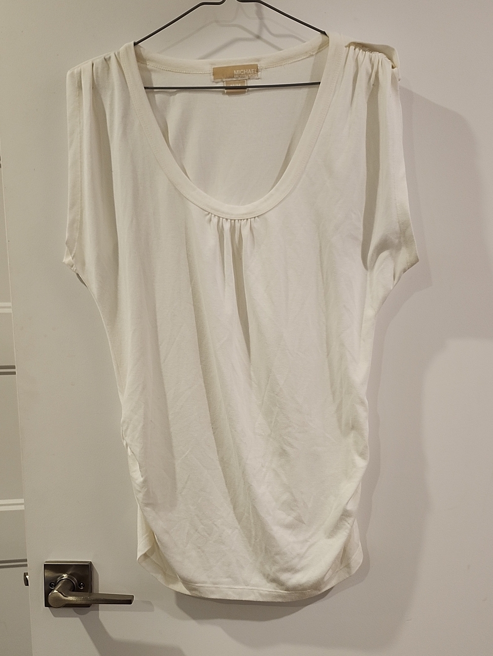 P2P 19" Michael Kors White Scoop Neck Dolman Sleeve Top